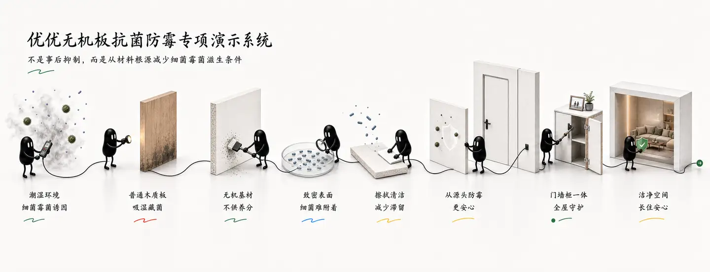 优优无机板抗菌防霉专项演示系统小黑长卷故事图