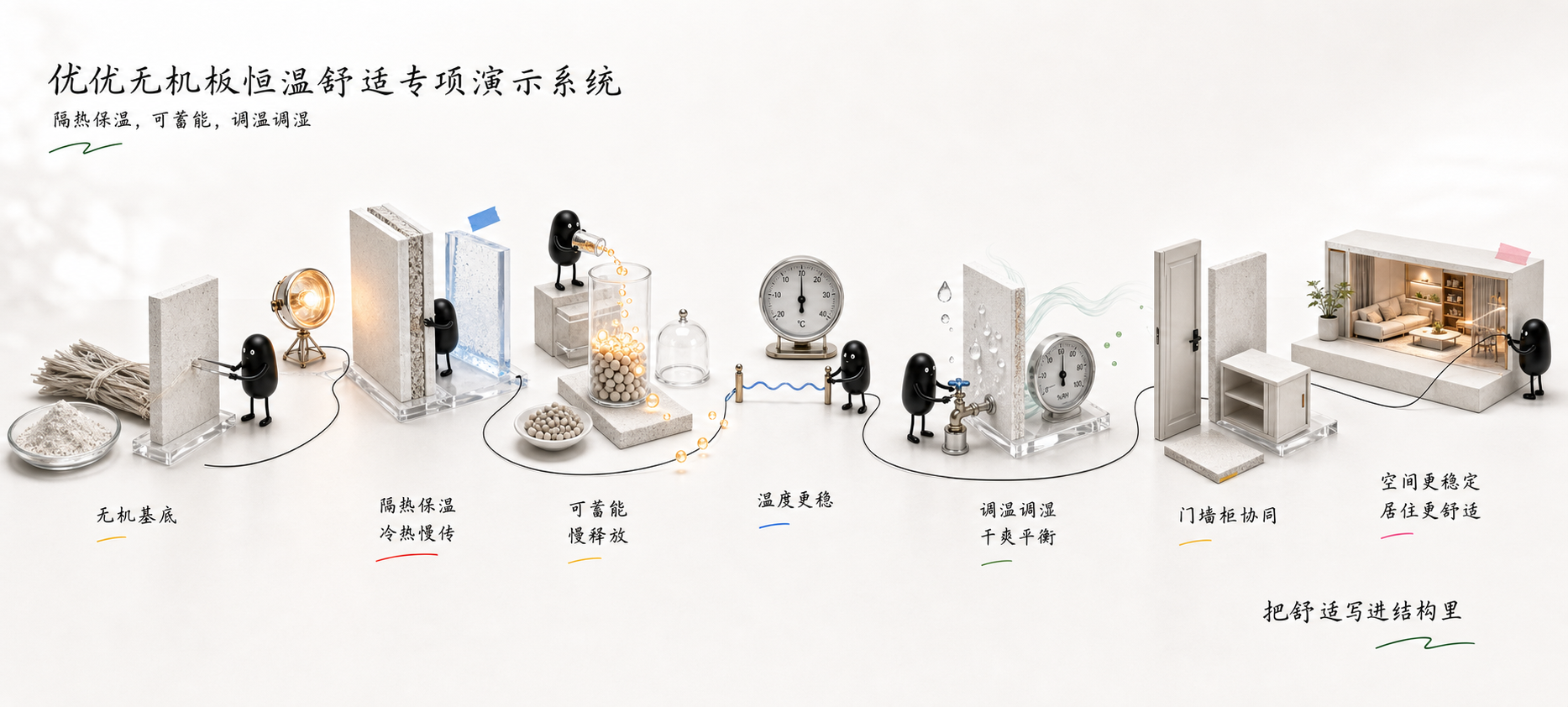 优优无机板隔热保温可蓄能调温调湿专项演示系统预览图